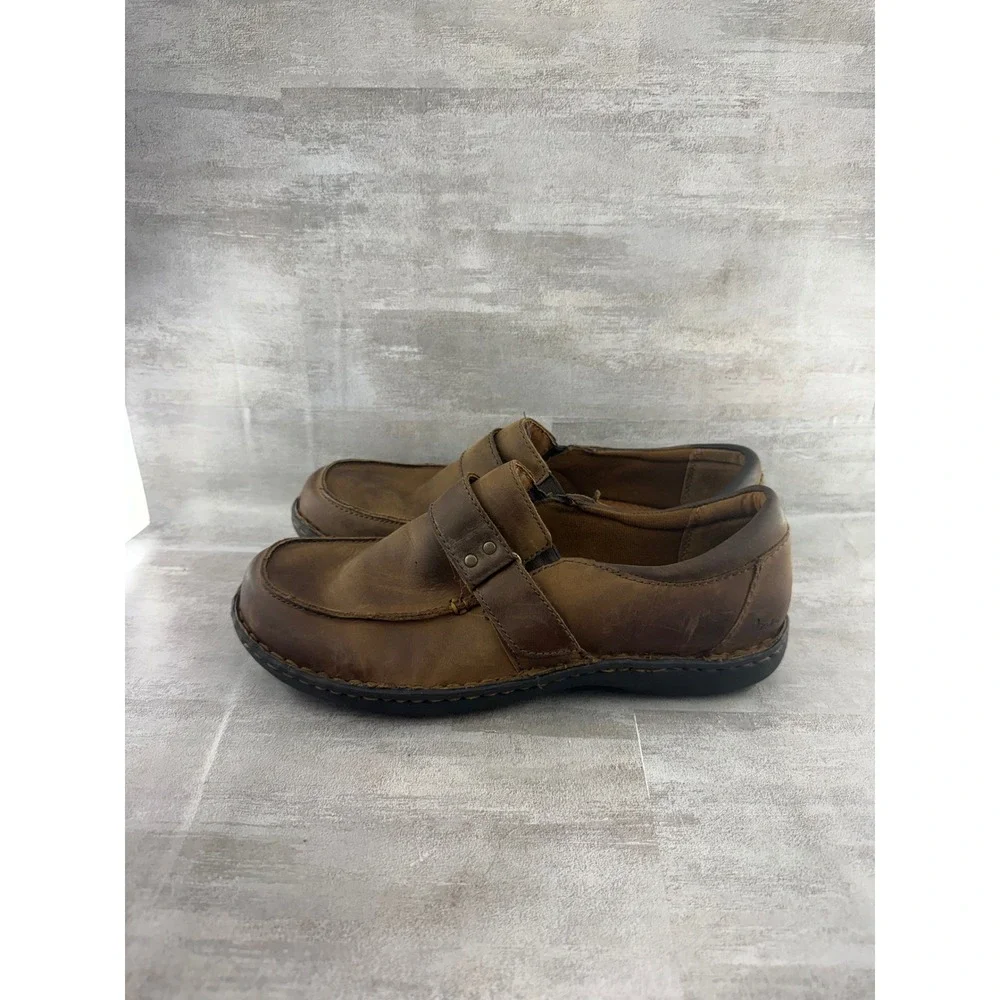 BOC Born Concept Mens Brown Leather Loafers Slip On Shoes C95823 Size 10M